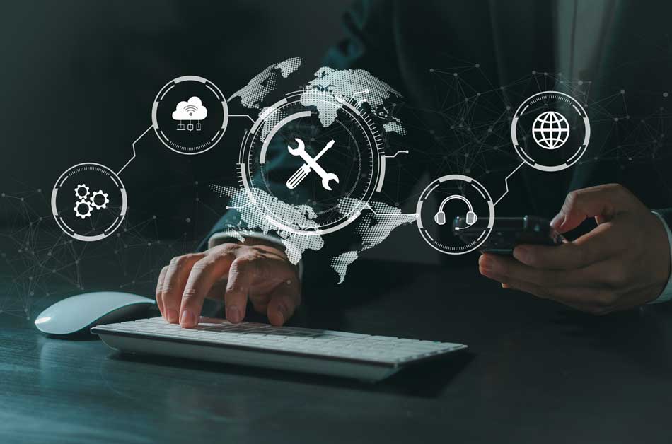 business it support in hertfordshire digital icons and keyboard